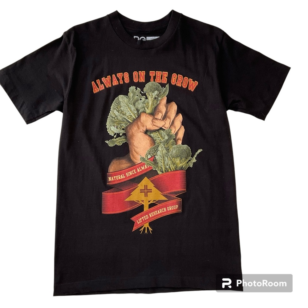 New LRG Lifted Research Group Black Short Sleeve Graphic Tee US New With Tags S
